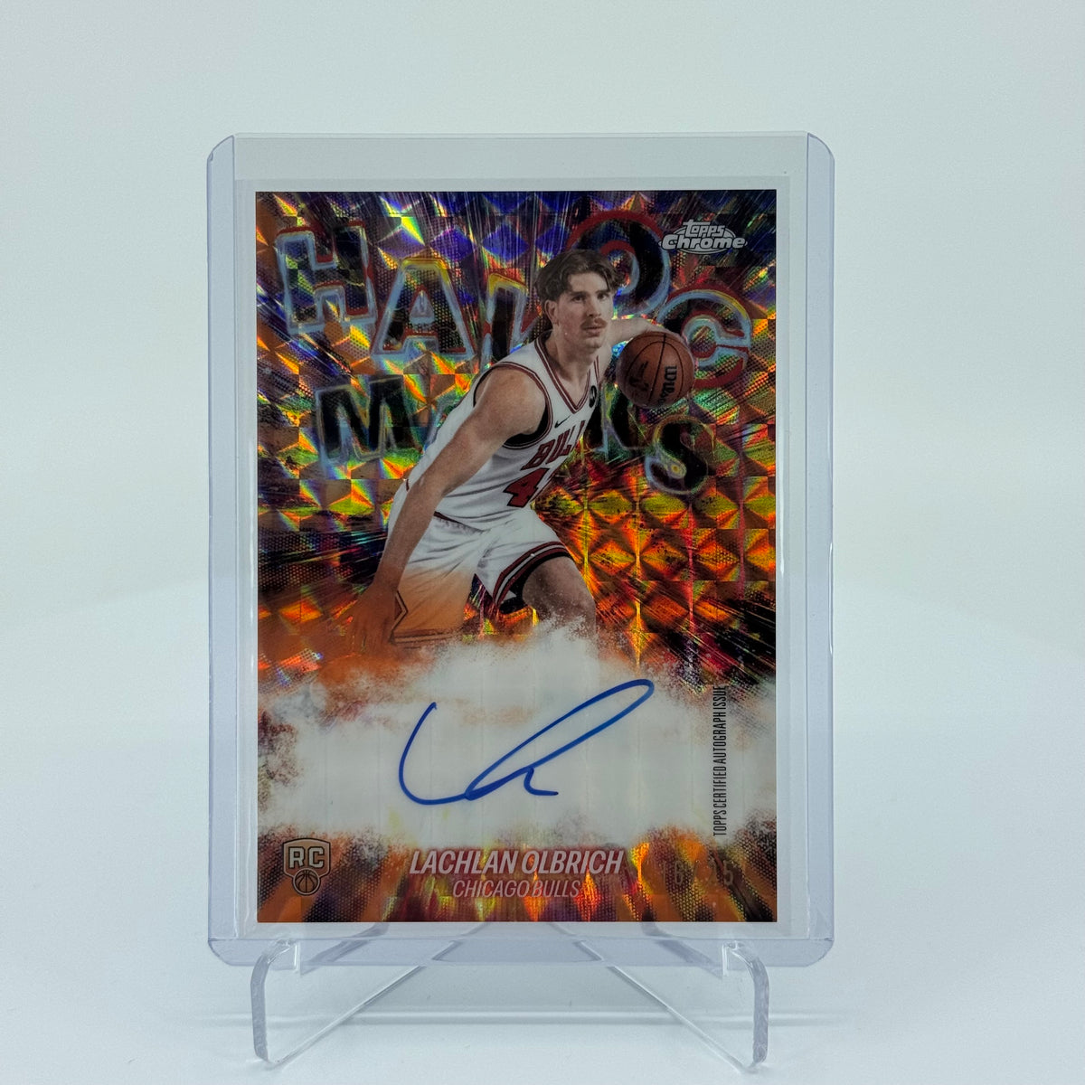 Lachlan Olbrich (RC) - 2025-26 Topps Chrome Update - On-Card Havoc Marks Orange /25 #HM-LO