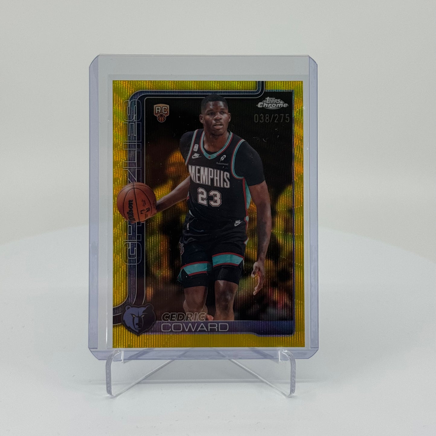 Cedric Coward (RC) - 2025-26 Topps Chrome Update - Yellow Wave /275