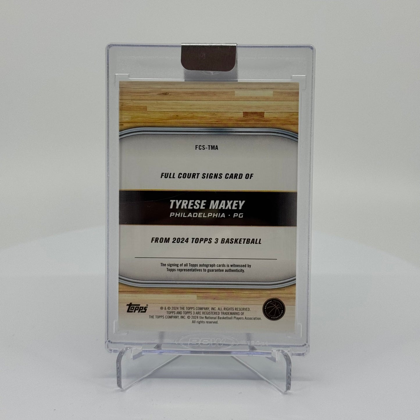 Tyrese Maxey - 2023-24 Topps 3 Basketball - Full Court Signs On-Card Autograph /49 FCS-TMA - YTCards