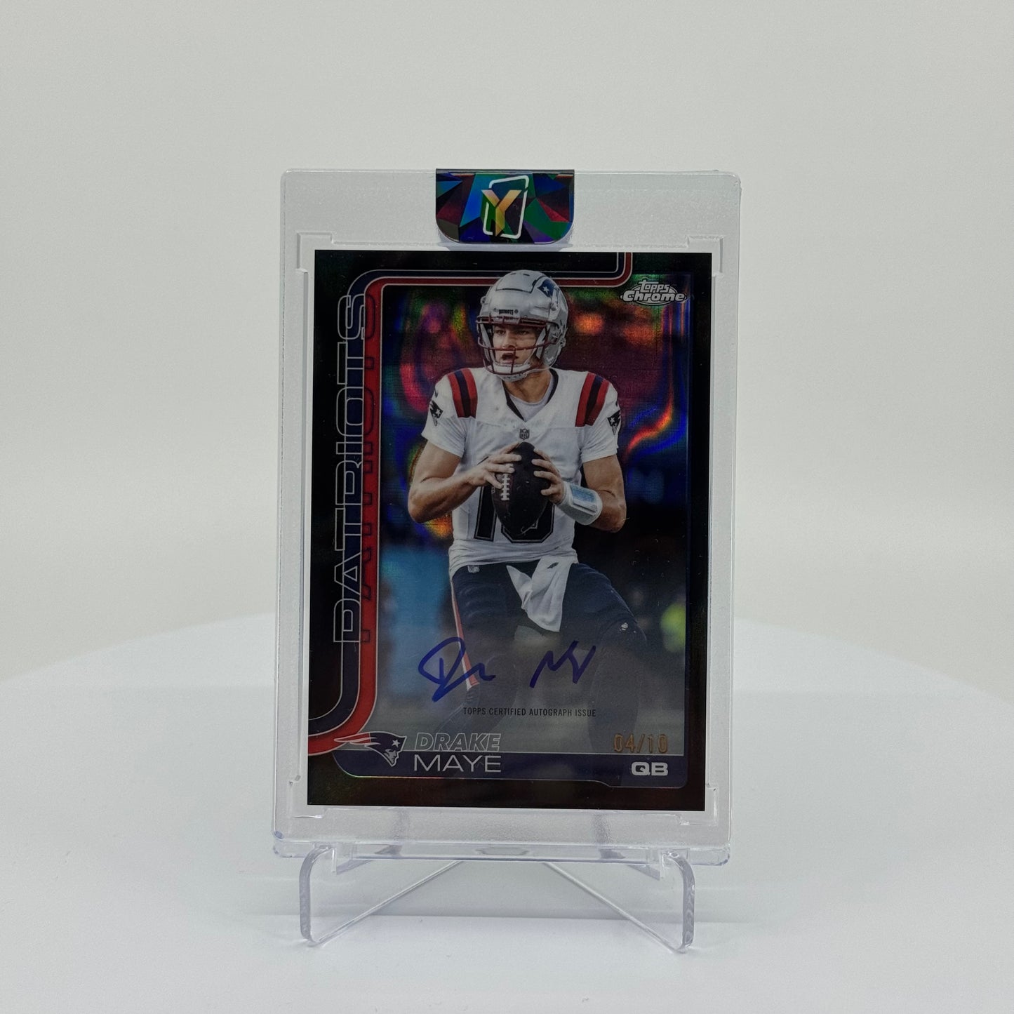 Drake Maye - 2025 Topps Chrome Football - Black Lava On-Card Autograph Variation Card /10 #BA-DMA