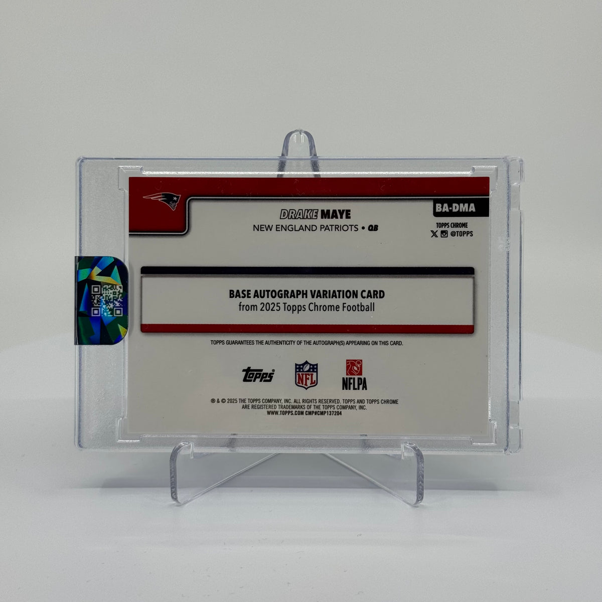Drake Maye - 2025 Topps Chrome Football - Black Lava On-Card Autograph Variation Card /10 #BA-DMA