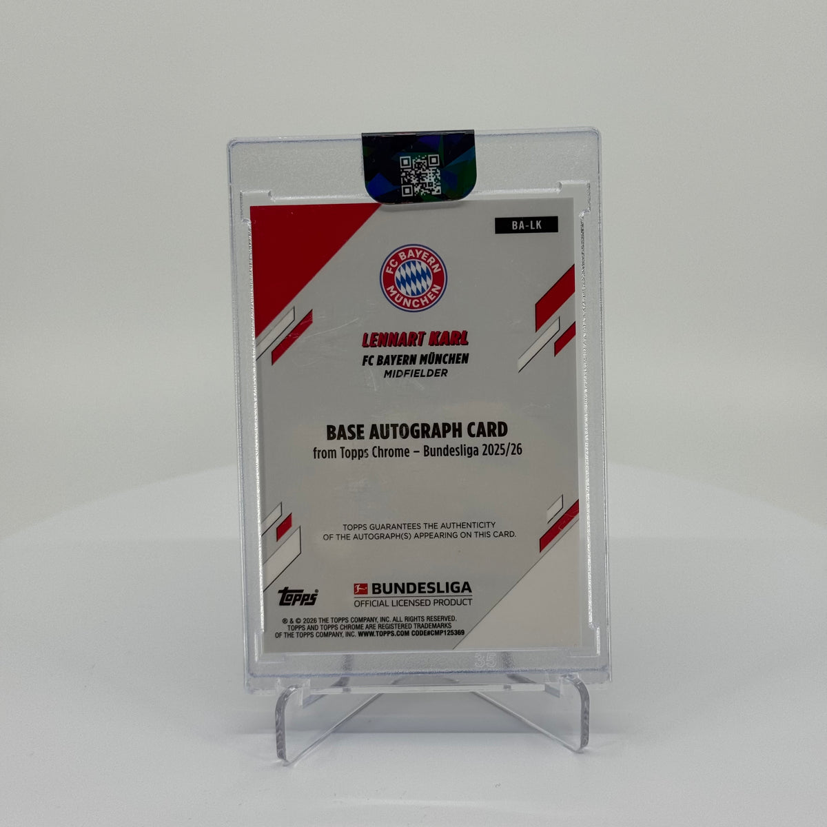 Lennart Karl (RC) - Topps Chrome Sapphire Bundesliga 2025-26 - Black Autograph /10 #BA-LK