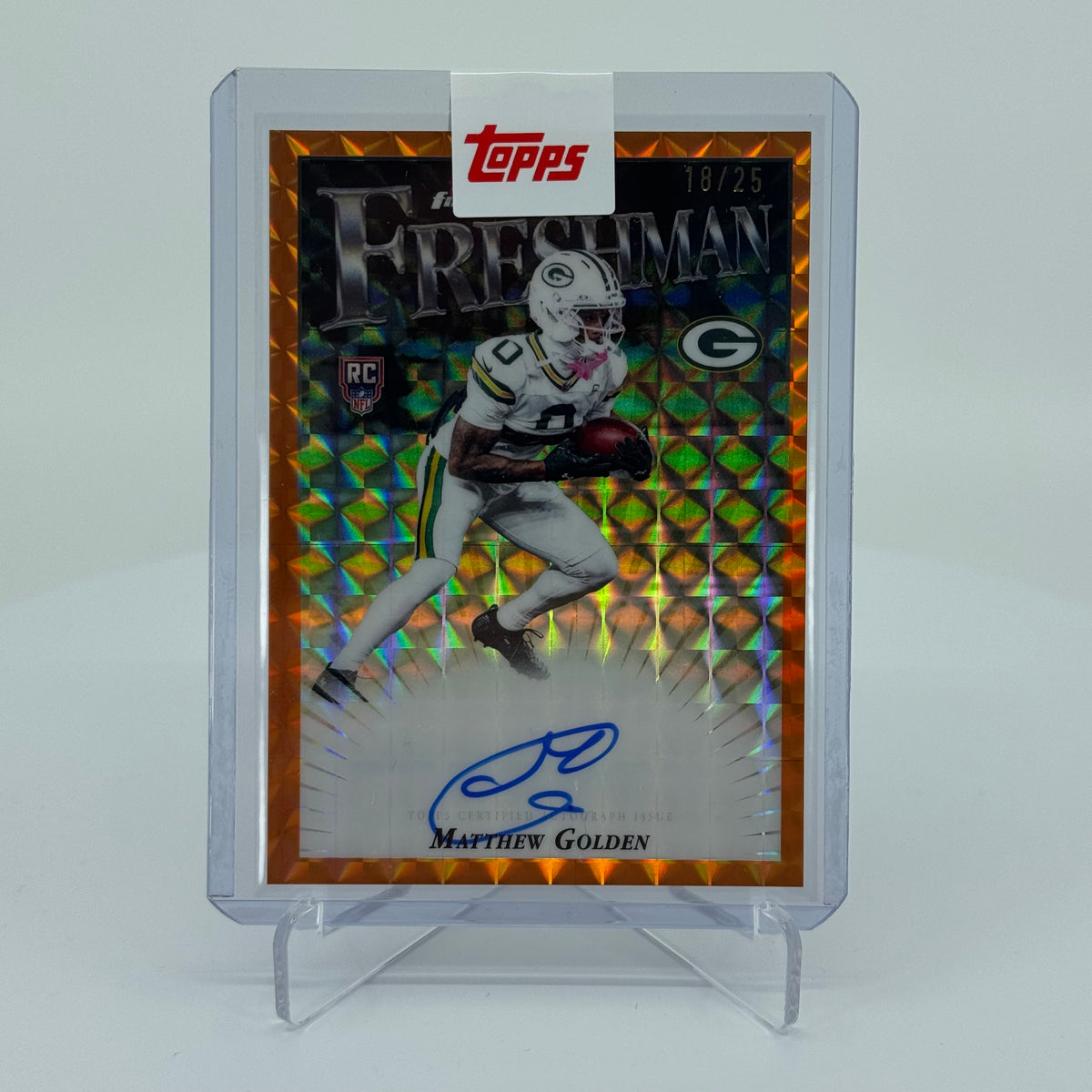 Matthew Golden (RC) - 2025 Topps Finest Football - Finest Freshman On-Card Autograph Orange Geometric /25
