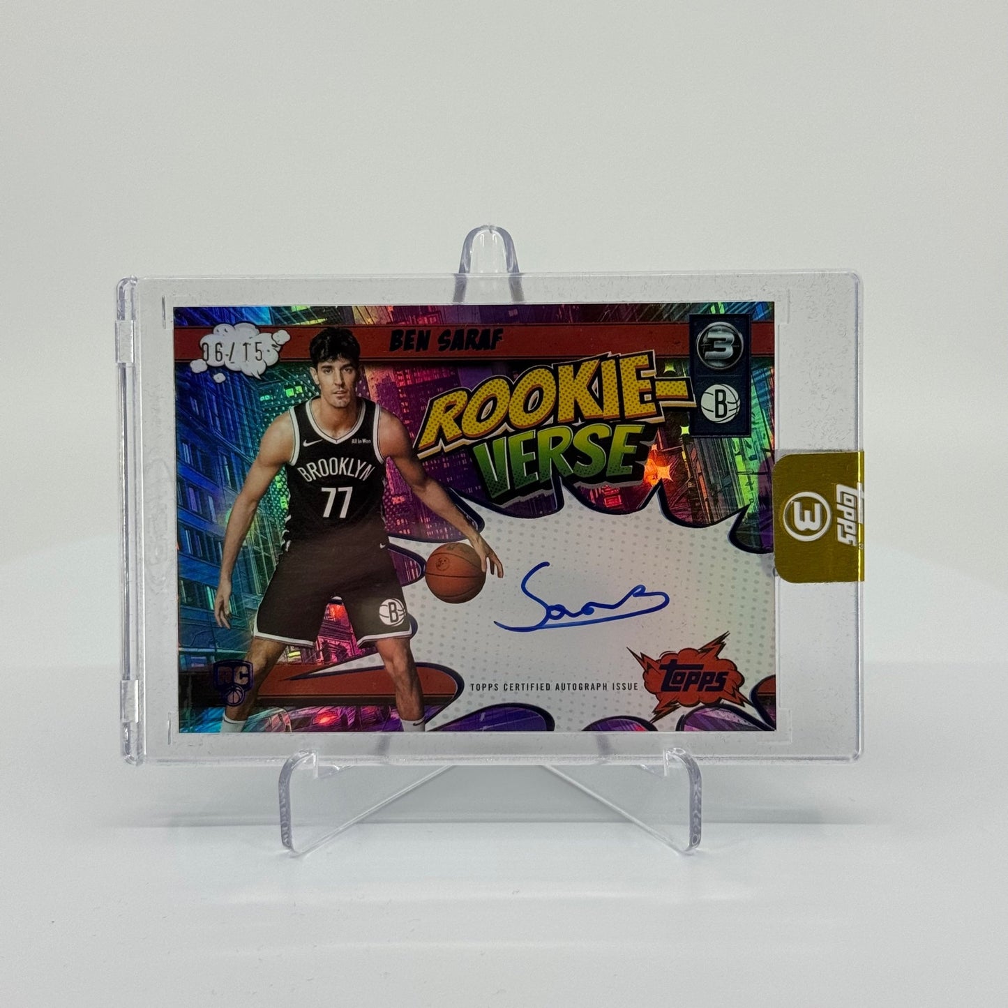 Ben Saraf (RC) - 2025-26 Topps 3 Basketball - Rookie-Verse Autograph Card On-Card /15 RV-BS - YTCards