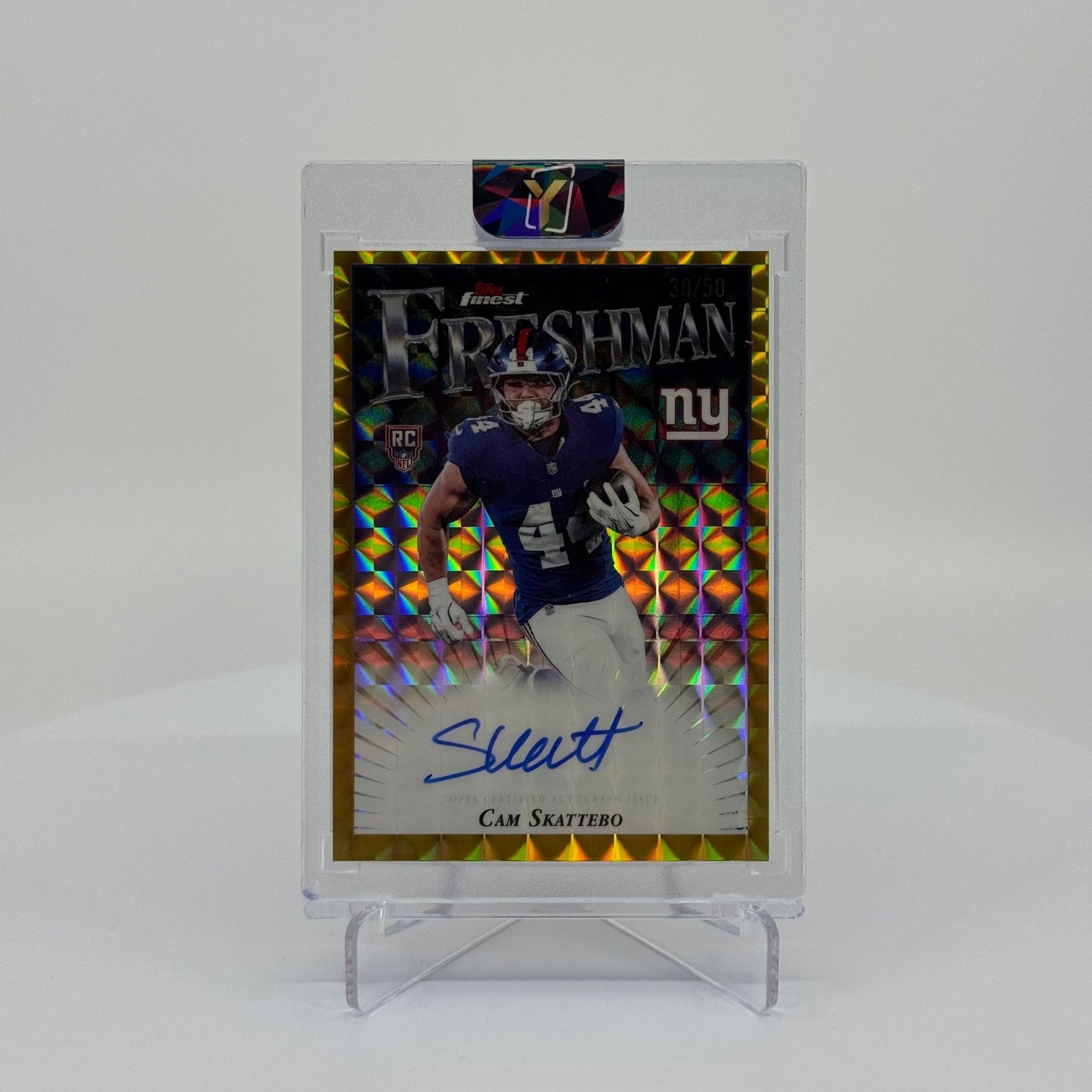 Cam Skattebo (RC) - 2025 Topps Finest Football - Finest Freshman Gold Geometric /50 - YTCards