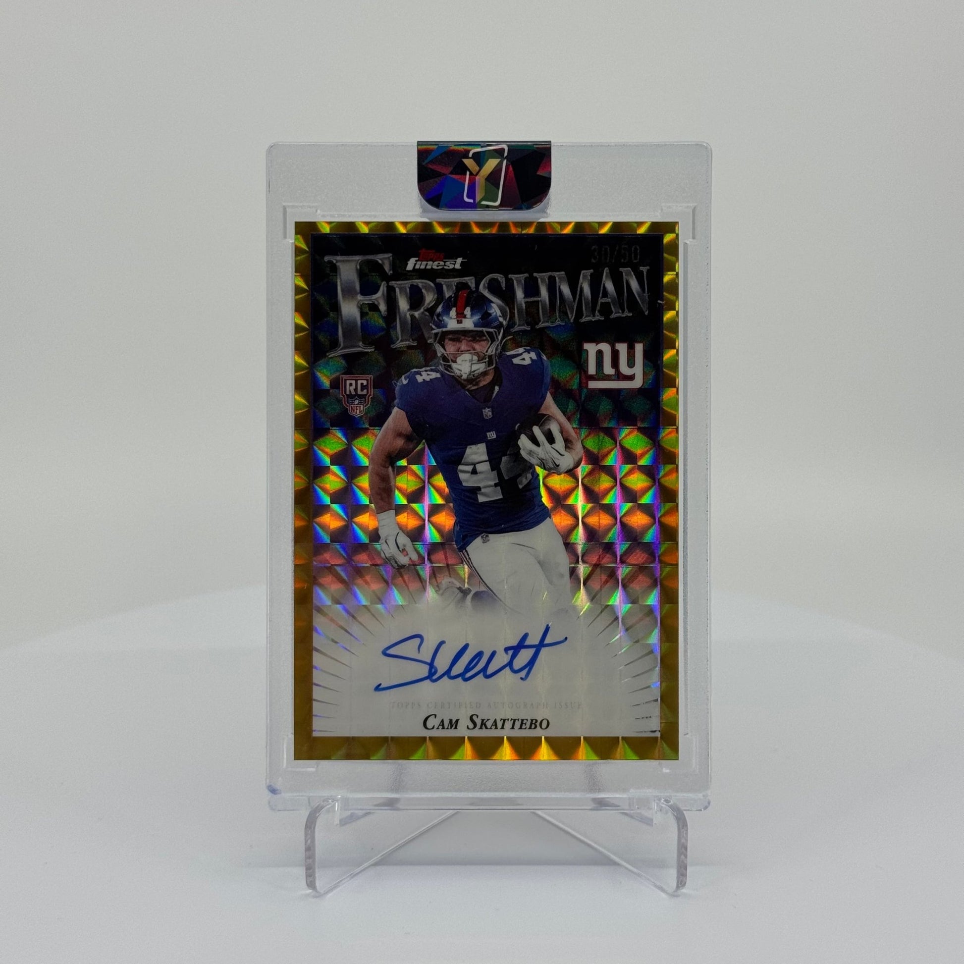 Cam Skattebo (RC) - 2025 Topps Finest Football - Finest Freshman Gold Geometric /50 - YTCards