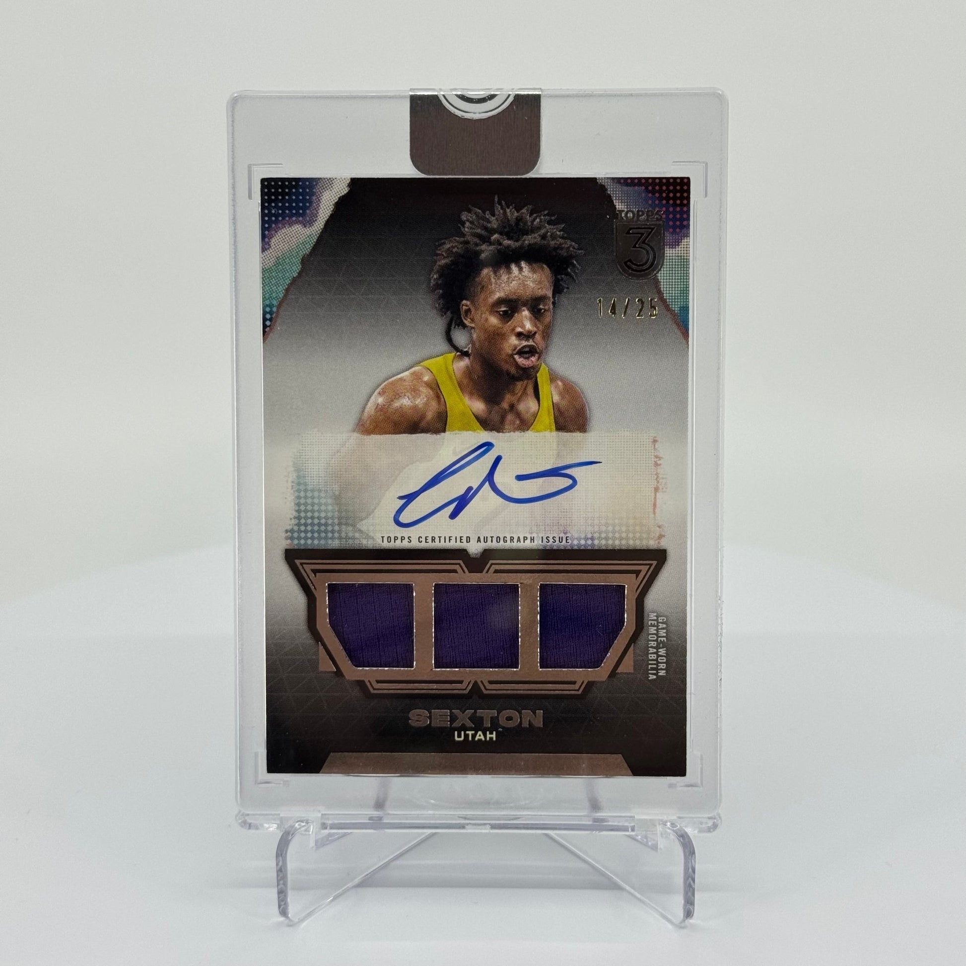 Collin Sexton - 2023-24 Topps 3 Basketball - Triple Relic Autographs On-Card /25 TRA-CS - YTCards