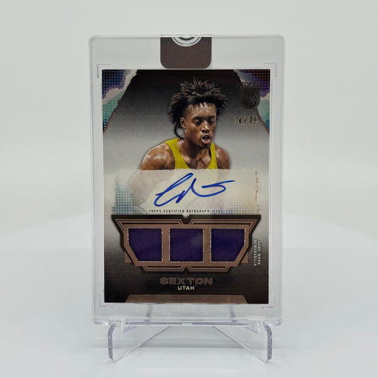Collin Sexton - 2023-24 Topps 3 Basketball - Triple Relic Autographs On-Card /25 TRA-CS - YTCards