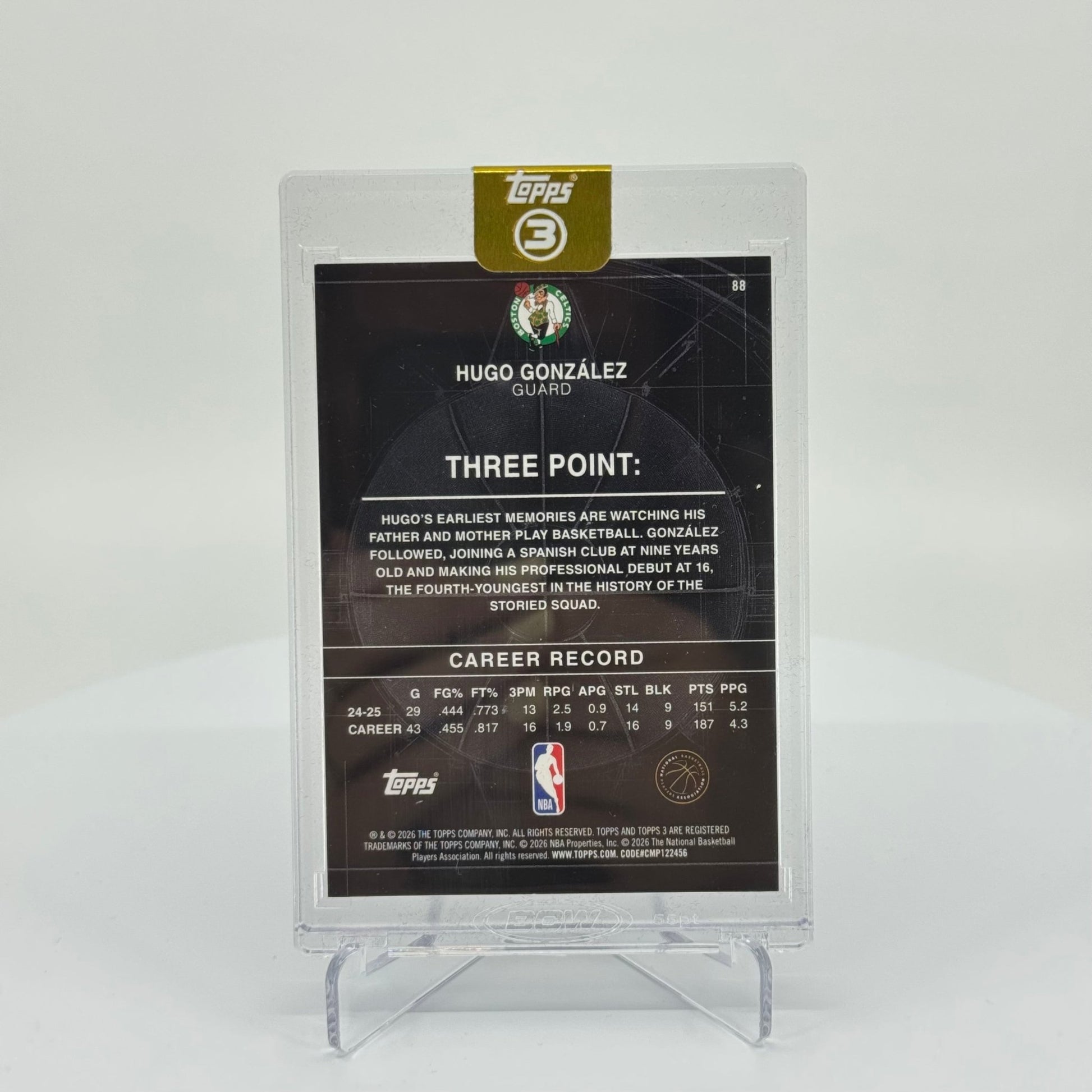 Hugo González (RC) - 2025-26 Topps 3 Basketball - Silver Base /49 - YTCards