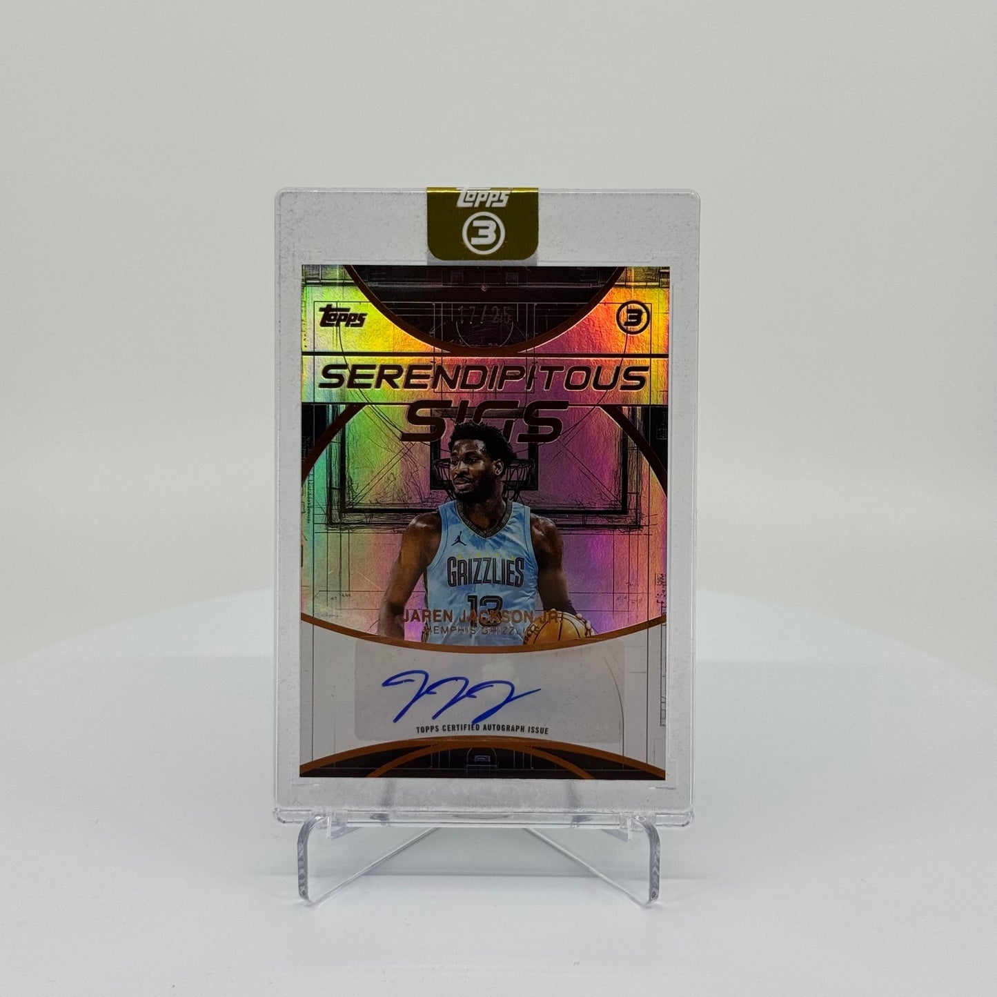 Jaren Jackson Jr. - 2025-26 Topps 3 Basketball - Serendipitous Sigs /25 SS-JJ - YTCards