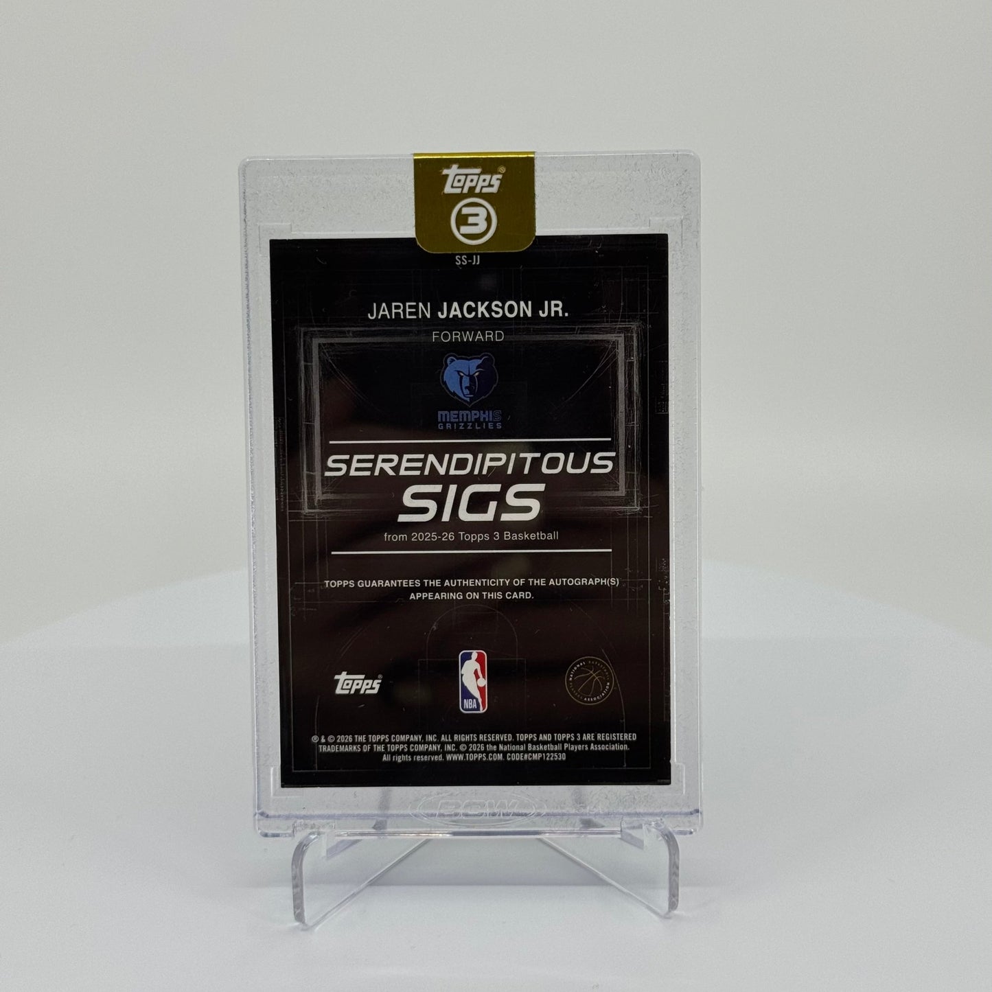 Jaren Jackson Jr. - 2025-26 Topps 3 Basketball - Serendipitous Sigs /25 SS-JJ - YTCards