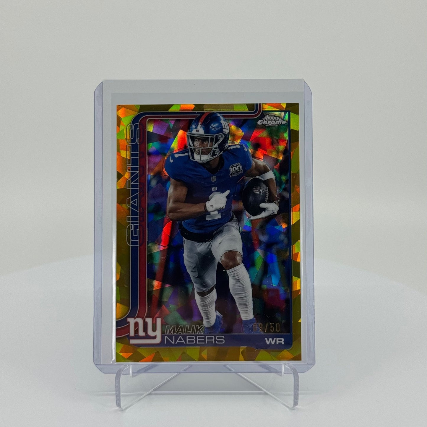 Malik Nabers - 2025 Topps Chrome Sapphire - Gold /50 - YTCards