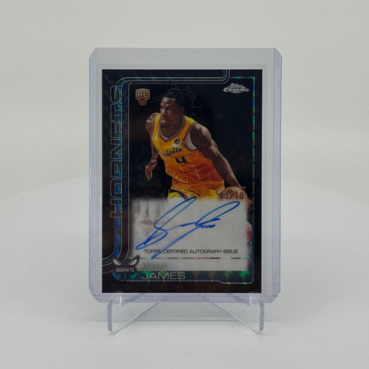 Sion James (RC) - 2025-26 Topps Chrome Update - On-Card Autograph Black Geometric /10 TCA-SJ - YTCards