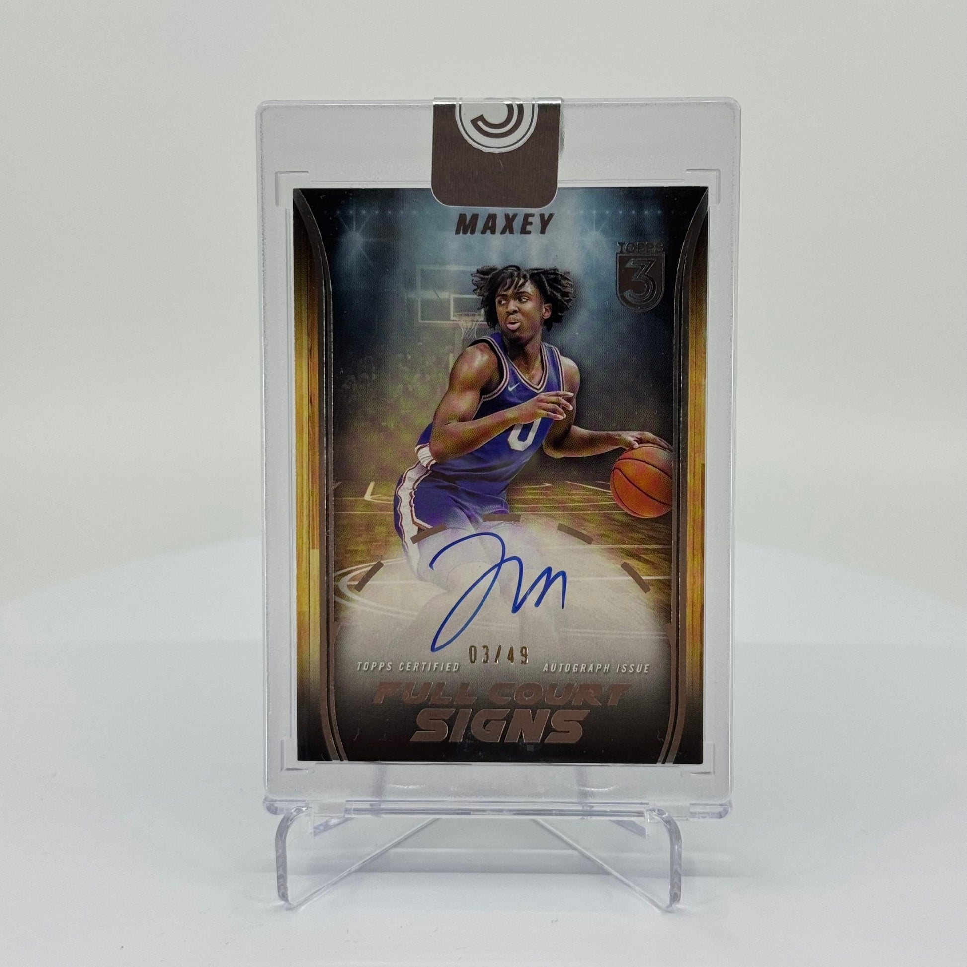 Tyrese Maxey - 2023-24 Topps 3 Basketball - Full Court Signs On-Card Autograph /49 FCS-TMA - YTCards