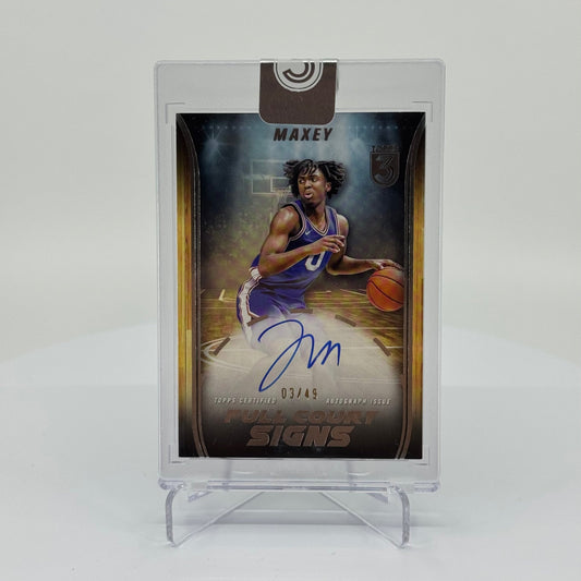 Tyrese Maxey - 2023-24 Topps 3 Basketball - Full Court Signs On-Card Autograph /49 FCS-TMA - YTCards